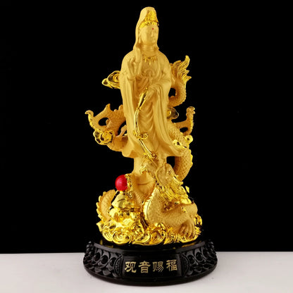 Shajin Maitreya Buddha Avalokitesvara Bodhisattva Martial God of Wealth Buddha Statue WealthFeng Shui Decoration Crafts