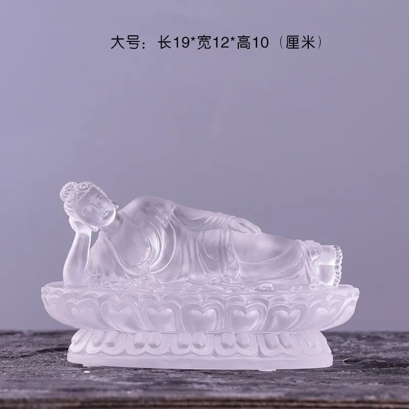 Shakyamuni reclining Buddha statue Tathagata Buddha worship sleeping buddha ornament Coloured glaze crafts