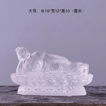 Shakyamuni reclining Buddha statue Tathagata Buddha worship sleeping buddha ornament Coloured glaze crafts