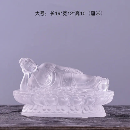 Shakyamuni reclining Buddha statue Tathagata Buddha worship sleeping buddha ornament Coloured glaze crafts
