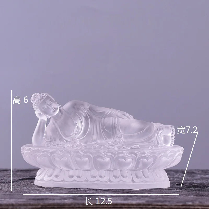 Shakyamuni reclining Buddha statue Tathagata Buddha worship sleeping buddha ornament Coloured glaze crafts