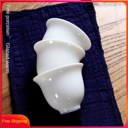 Sheep Fat Jade Porcelain Chinese White Porcelain Tea Cup Kung Fu Tea Set Ceramic Individual Cup Master Cup Small Tea Cup Bowl