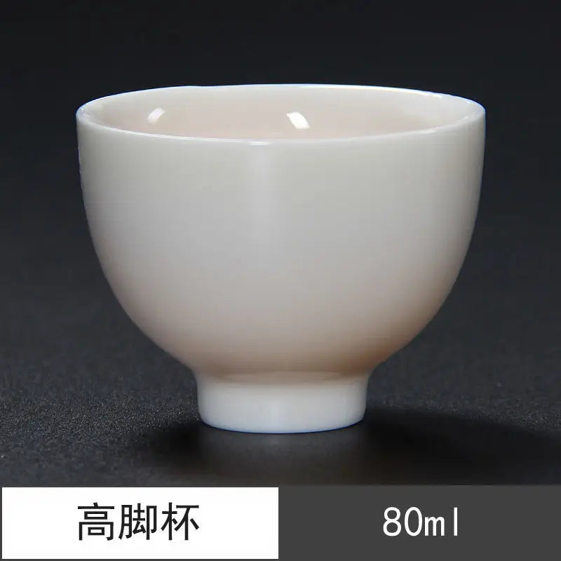 Sheep Fat Jade Porcelain Chinese White Porcelain Tea Cup Kung Fu Tea Set Ceramic Individual Cup Master Cup Small Tea Cup Bowl