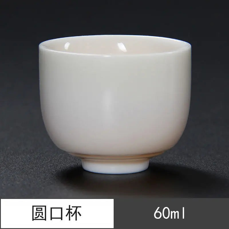 Sheep Fat Jade Porcelain Chinese White Porcelain Tea Cup Kung Fu Tea Set Ceramic Individual Cup Master Cup Small Tea Cup Bowl