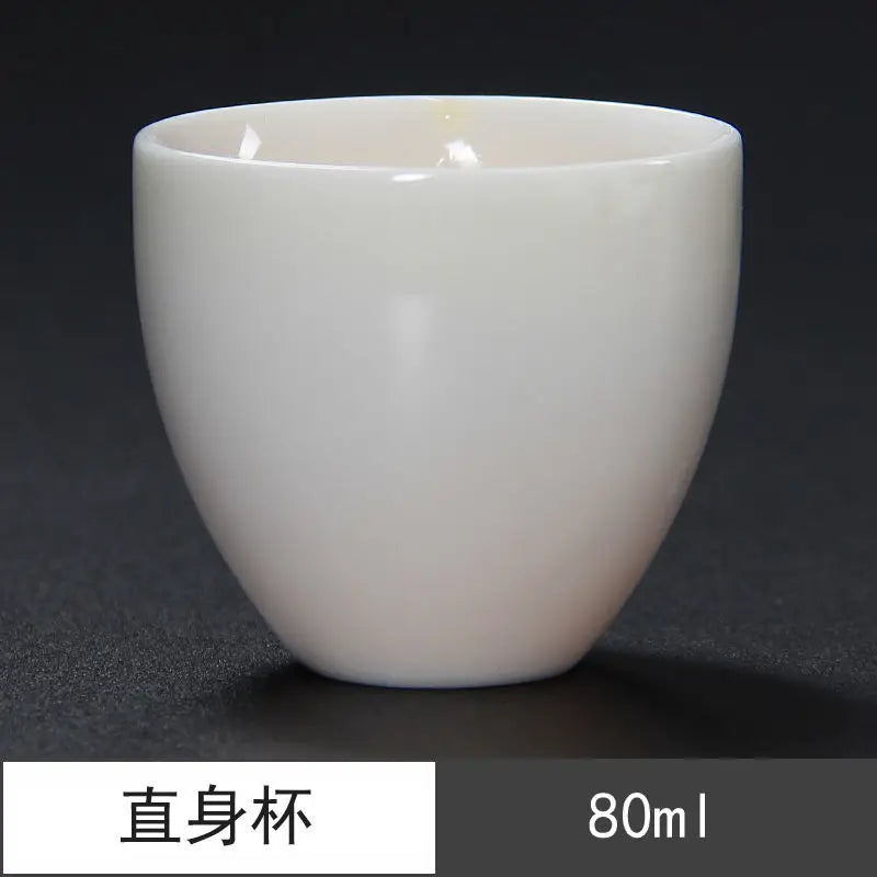 Sheep Fat Jade Porcelain Chinese White Porcelain Tea Cup Kung Fu Tea Set Ceramic Individual Cup Master Cup Small Tea Cup Bowl
