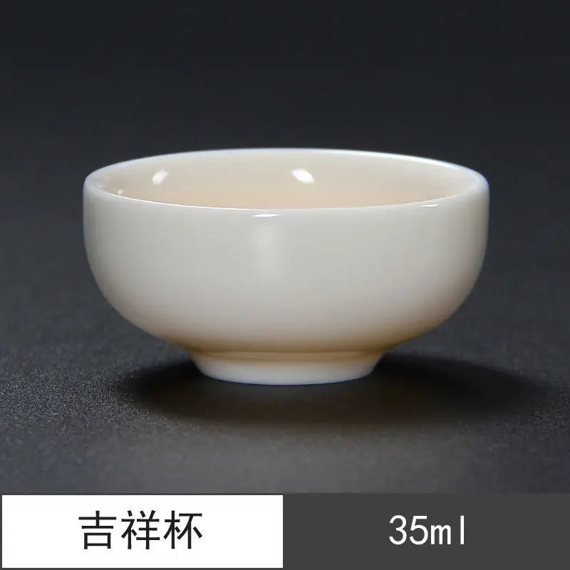 Sheep Fat Jade Porcelain Chinese White Porcelain Tea Cup Kung Fu Tea Set Ceramic Individual Cup Master Cup Small Tea Cup Bowl