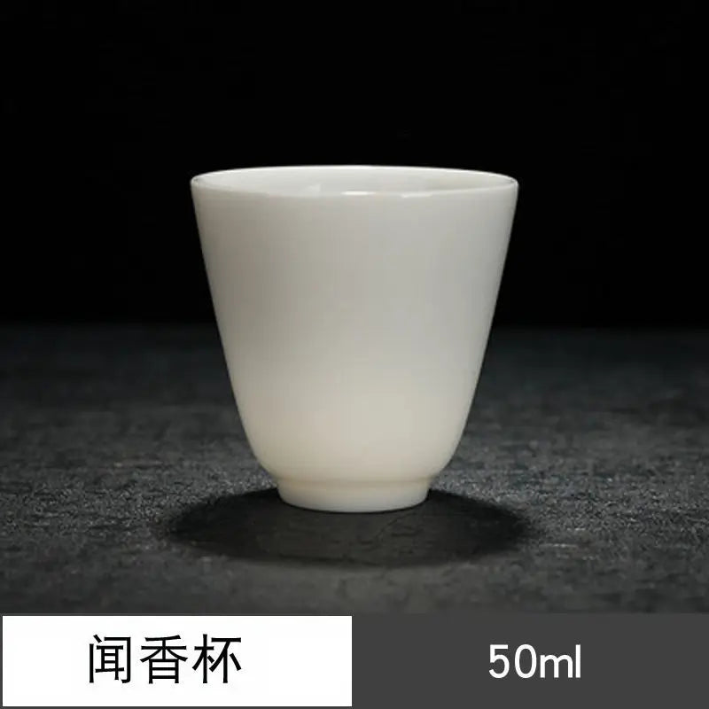 Sheep Fat Jade Porcelain Chinese White Porcelain Tea Cup Kung Fu Tea Set Ceramic Individual Cup Master Cup Small Tea Cup Bowl