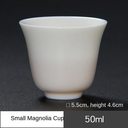 Sheep Fat Jade Porcelain Chinese White Porcelain Tea Cup Kung Fu Tea Set Ceramic Individual Cup Master Cup Small Tea Cup Bowl