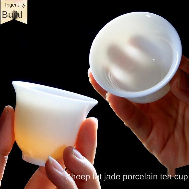 Sheep Fat Jade Porcelain Chinese White Porcelain Tea Cup Kung Fu Tea Set Ceramic Individual Cup Master Cup Small Tea Cup Bowl