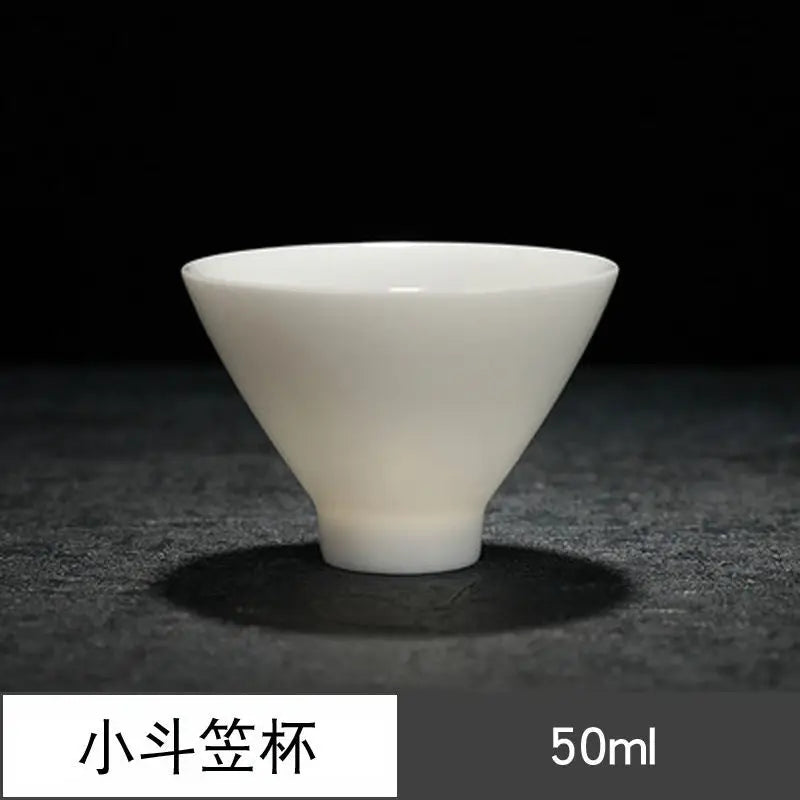 Sheep Fat Jade Porcelain Chinese White Porcelain Tea Cup Kung Fu Tea Set Ceramic Individual Cup Master Cup Small Tea Cup Bowl