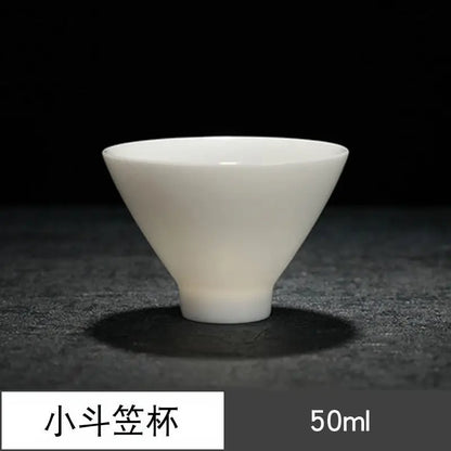Sheep Fat Jade Porcelain Chinese White Porcelain Tea Cup Kung Fu Tea Set Ceramic Individual Cup Master Cup Small Tea Cup Bowl