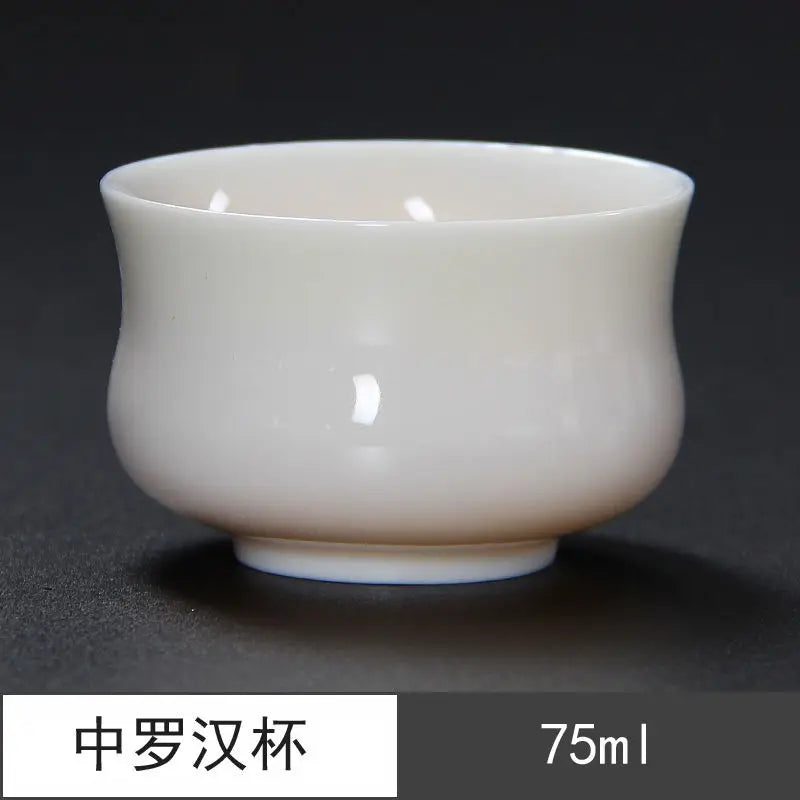 Sheep Fat Jade Porcelain Chinese White Porcelain Tea Cup Kung Fu Tea Set Ceramic Individual Cup Master Cup Small Tea Cup Bowl