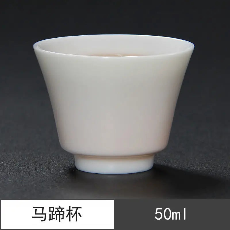 Sheep Fat Jade Porcelain Chinese White Porcelain Tea Cup Kung Fu Tea Set Ceramic Individual Cup Master Cup Small Tea Cup Bowl