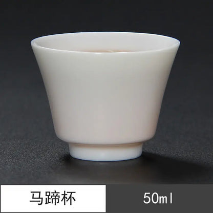 Sheep Fat Jade Porcelain Chinese White Porcelain Tea Cup Kung Fu Tea Set Ceramic Individual Cup Master Cup Small Tea Cup Bowl