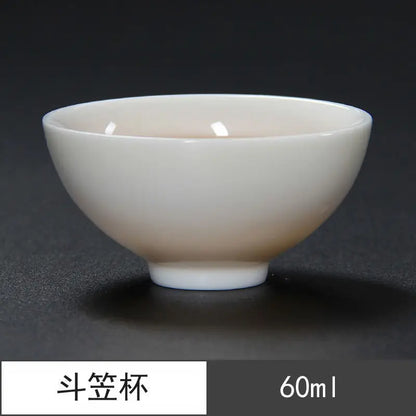 Sheep Fat Jade Porcelain Chinese White Porcelain Tea Cup Kung Fu Tea Set Ceramic Individual Cup Master Cup Small Tea Cup Bowl