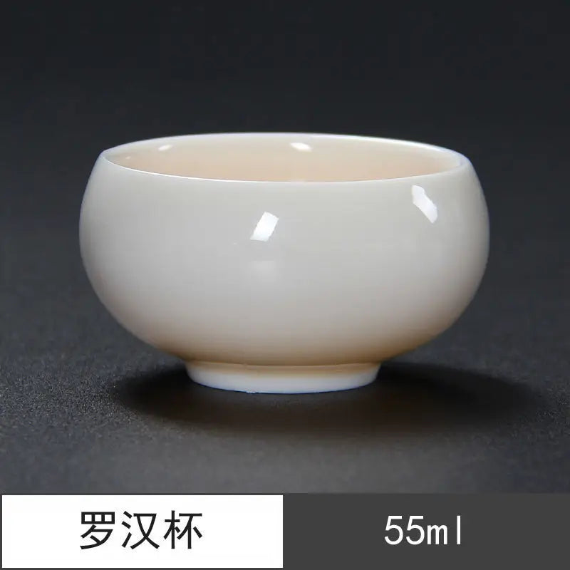 Sheep Fat Jade Porcelain Chinese White Porcelain Tea Cup Kung Fu Tea Set Ceramic Individual Cup Master Cup Small Tea Cup Bowl