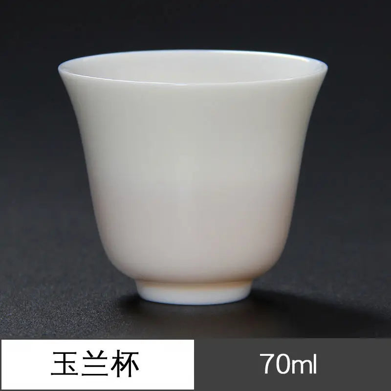 Sheep Fat Jade Porcelain Chinese White Porcelain Tea Cup Kung Fu Tea Set Ceramic Individual Cup Master Cup Small Tea Cup Bowl