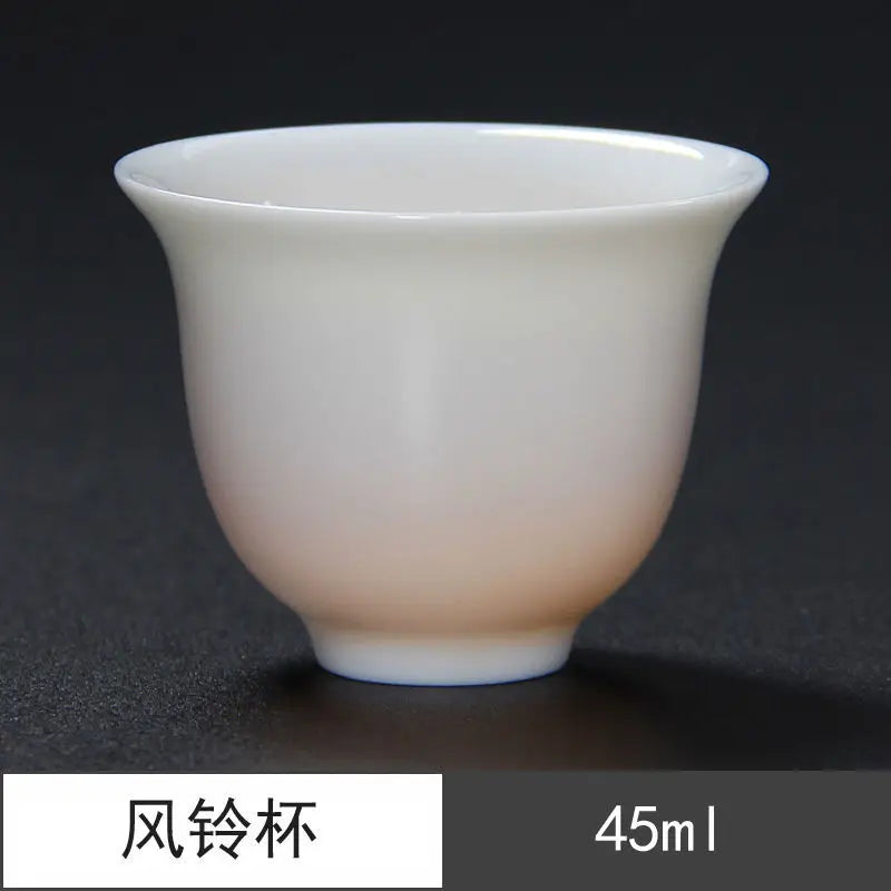 Sheep Fat Jade Porcelain Chinese White Porcelain Tea Cup Kung Fu Tea Set Ceramic Individual Cup Master Cup Small Tea Cup Bowl