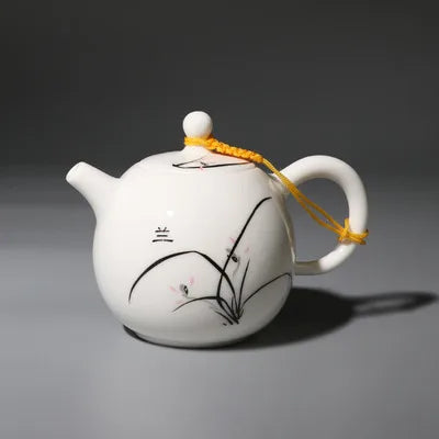 Sheep Fat Jade Porcelain Teapot Handmade High White Porcelain Tea Pot Household Kung Fu Black Tea Da Hong Pao Teaware