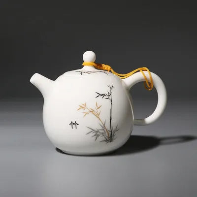 Sheep Fat Jade Porcelain Teapot Handmade High White Porcelain Tea Pot Household Kung Fu Black Tea Da Hong Pao Teaware