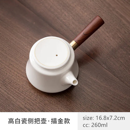 Sheep Fat Jade White Porcelain Xishi Teapot Chinese Tea Set Household Hand-made Tea Pot Ceramic Filter Tea Infuser Beauty Kettle