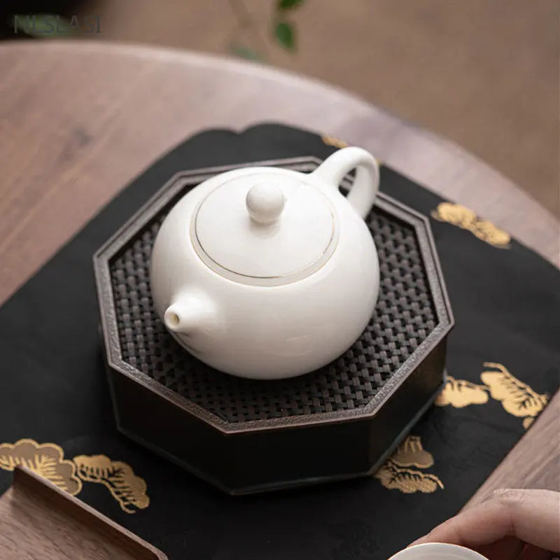 Sheep Fat Jade White Porcelain Xishi Teapot Chinese Tea Set Household Hand-made Tea Pot Ceramic Filter Tea Infuser Beauty Kettle