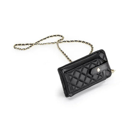 Sheepskin Fragrance Wind Ringed Cell Phone Lady Shoulder Crossbody Leather Chain One Mini Small Bag