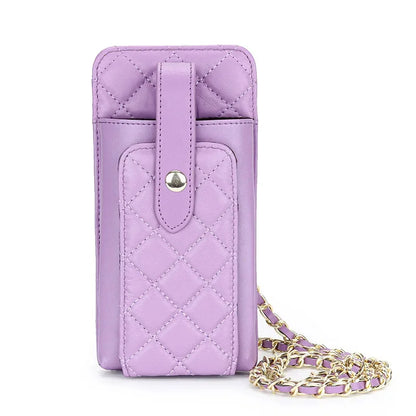 Sheepskin Fragrance Wind Ringed Cell Phone Lady Shoulder Crossbody Leather Chain One Mini Small Bag