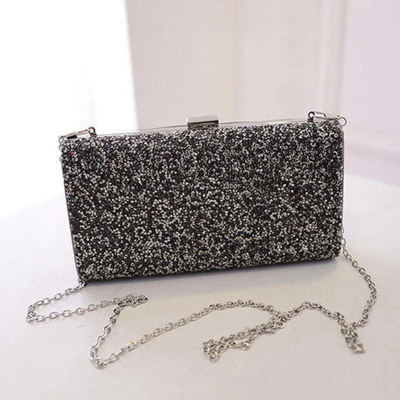 Shiny Evening Dinner Handbag Shiny Clutch Bag Crossbody Bag for Rhinestone Banquet Handbag Wedding Party Prom Pu