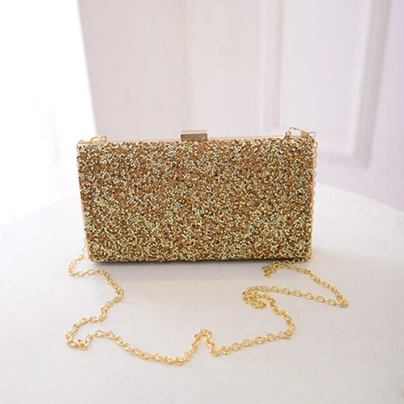 Shiny Evening Dinner Handbag Shiny Clutch Bag Crossbody Bag for Rhinestone Banquet Handbag Wedding Party Prom Pu