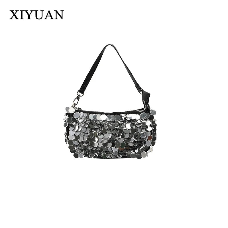 Shiny Sequins Handbags Pink Silver Bag Women Small Tote Bags Bling Fashion Lady Bucket Evening Bags Girls Glitter Purses