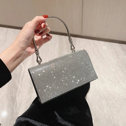 Shiny Wedding Clutch Handbag for Women Girls Glitter KTV Shoulder Bag Wedding Purses Dating Bag All-matching Evening Bag