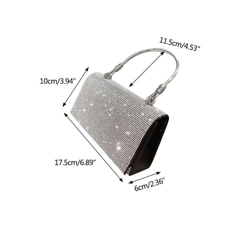 Shiny Wedding Clutch Handbag for Women Girls Glitter KTV Shoulder Bag Wedding Purses Dating Bag All-matching Evening Bag