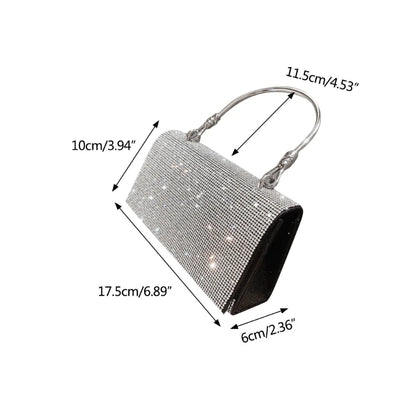 Shiny Wedding Clutch Handbag for Women Girls Glitter KTV Shoulder Bag Wedding Purses Dating Bag All-matching Evening Bag