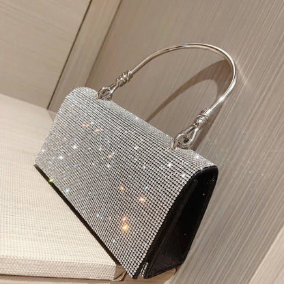 Shiny Wedding Clutch Handbag for Women Girls Glitter KTV Shoulder Bag Wedding Purses Dating Bag All-matching Evening Bag