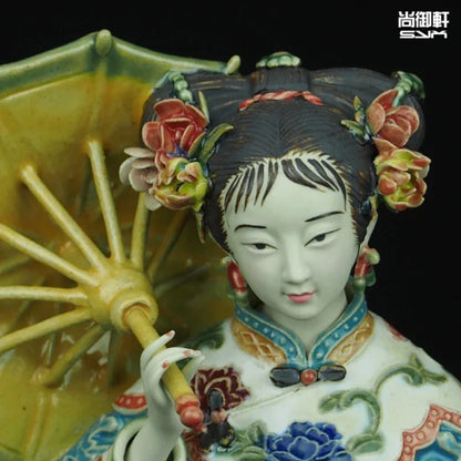 Shiwan doll master of fine ladies of ancient figures decorated handmade ceramic crafts business gift ladies