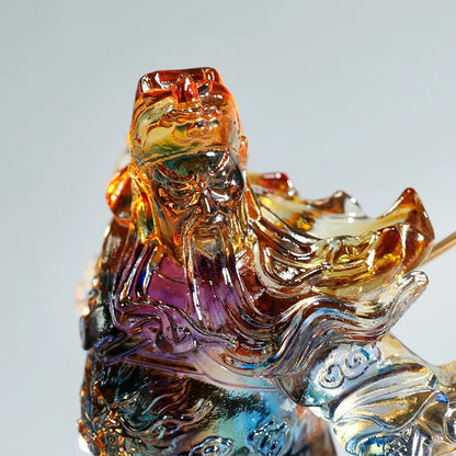 Shop dedicated Glass Buddha Statue  armed saints Guanyu God of Wealth Worship Decoration