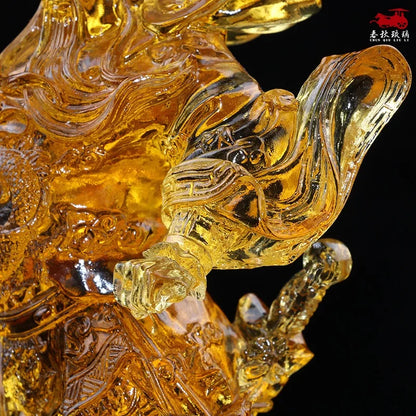 Shop opening gift enshrinement Glass Buddha Statue armed saints Guanyu God of Wealth Worship Decoration