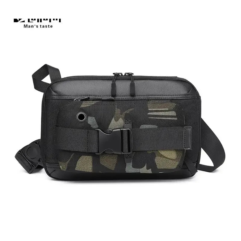 Shoulder Bag For Men Functional Crossbody Bag Men's Multi-functional Tactical Chest Bag Cross Border Sports Fashion Chest Bag