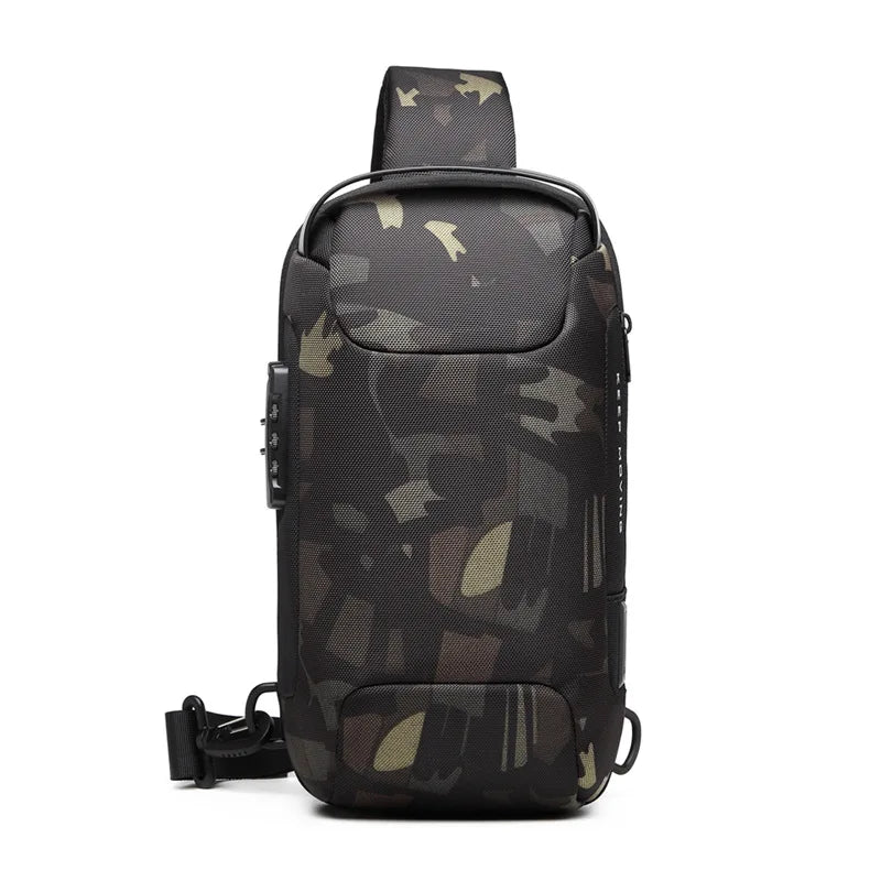 Shoulder Bag Men Fashion Multifunction  Crossbody Bag on Shoulder Travel Sling Bag Pack Messenger Pack Chest Bag for Male