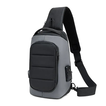 Shoulder Bag for IPad 9.7 Inch Crossbody Bag Men's Chest Bag with USB Charging Multifunctional Messenger Bag  Men's Chest Bag