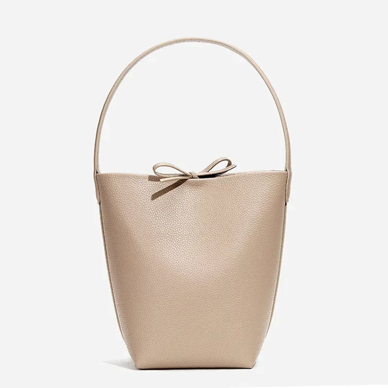Shoulder Bags, Large Capacity Bag, Women's Niche Light Luxury High-end Bucket Bag, Fashionable Leather Tote Bag
