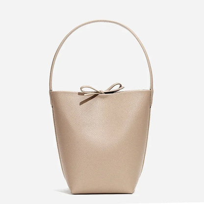 Shoulder Bags, Large Capacity Bag, Women's Niche Light Luxury High-end Bucket Bag, Fashionable Leather Tote Bag
