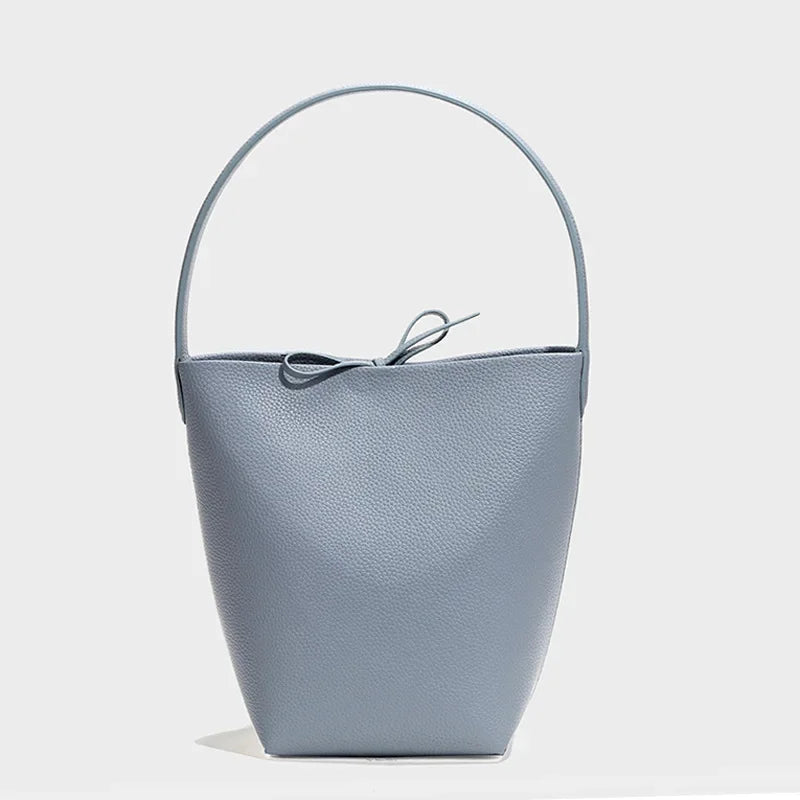 Shoulder Bags, Large Capacity Bag, Women's Niche Light Luxury High-end Bucket Bag, Fashionable Leather Tote Bag