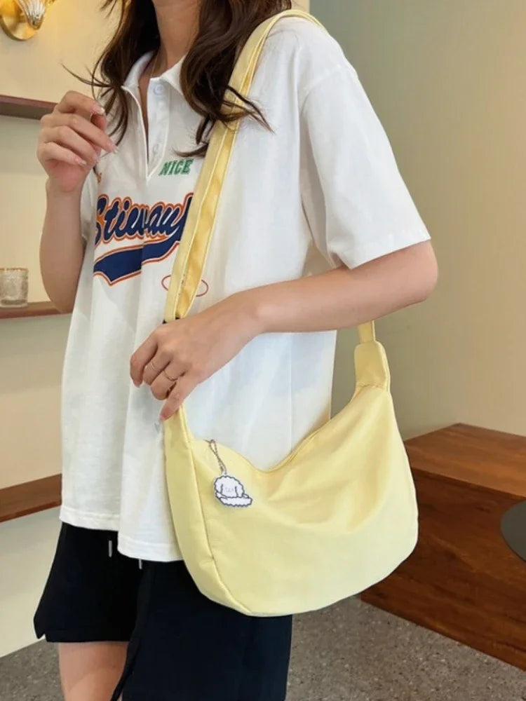 Shoulder Bags Women Solid Harajuku All-match Simple Multifunction Handbags Large Capacity Crossbody Bags for Women Teens Purse
