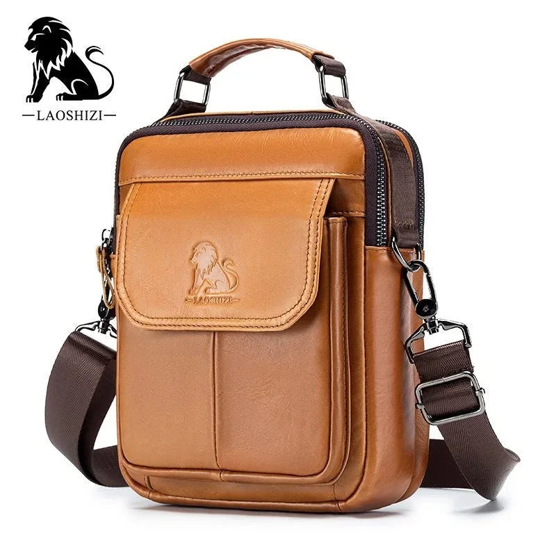 Shoulder Crossbody for Men's Genuine Luxury Men Bag Short Travel Man Cow Leather Messenger Handbag
