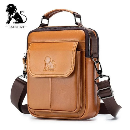 Shoulder Crossbody for Men's Genuine Luxury Men Bag Short Travel Man Cow Leather Messenger Handbag