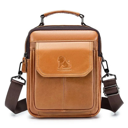 Shoulder Crossbody for Men's Genuine Luxury Men Bag Short Travel Man Cow Leather Messenger Handbag