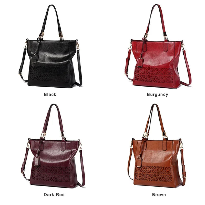 Shoulder Female PU Leather Handbag Bags Designer High Quality Hollow Out Large Capacity Tote Bag Handbags Women