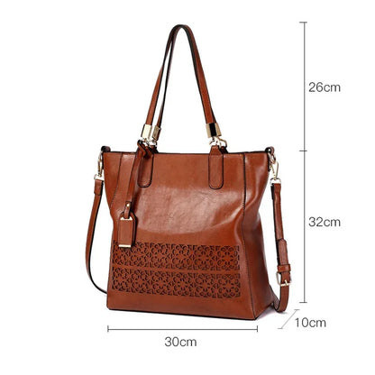 Shoulder Female PU Leather Handbag Bags Designer High Quality Hollow Out Large Capacity Tote Bag Handbags Women
